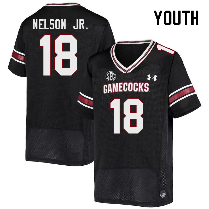 Youth #18 Keenan Nelson Jr. South Carolina Gamecocks 2023 College Football Jerseys Stitched-Black